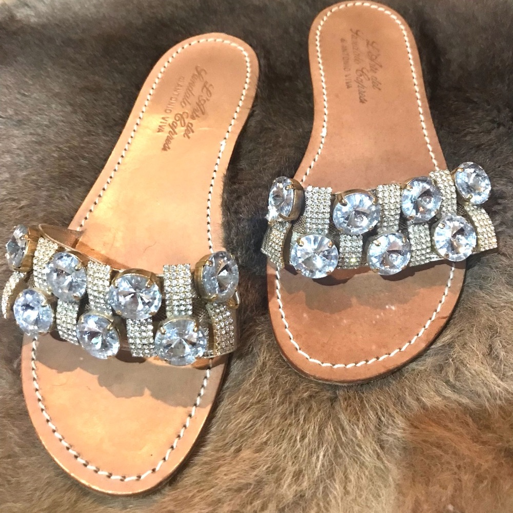 L’Arte del Sandalo Caprese di Antonio Viva sz 40 (9.5) Made In Italy Gold Sandal